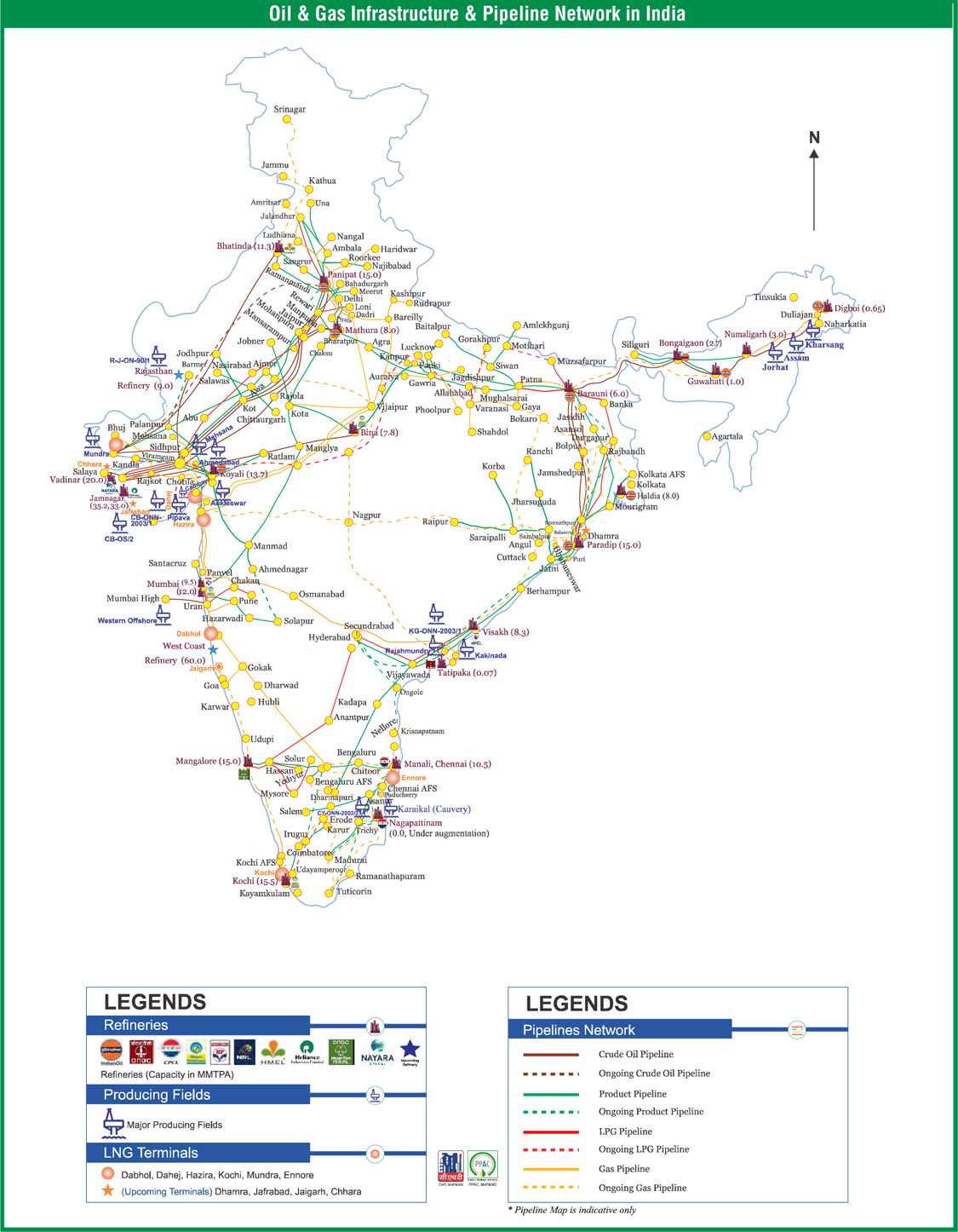 Image of Oil and Gas Map of India