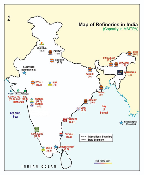 Refineries Location Map | Official Website of Centre for High ...